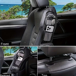 Multi-Pocket Car Seat Organizer with Mesh Pockets - Versatile Hanging Storage for Phones, Wallets, Glasses - Durable Polyester, Hand or Dry Clean - Fits Cars, SUVs, Trucks
