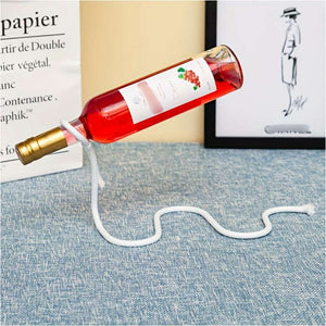 1 Pc Elegant White European-Style Wine Rack - Creative Magic Floating Design with Iron Wire, Perfect for Display & Storage, Grape, Wine Cabinet