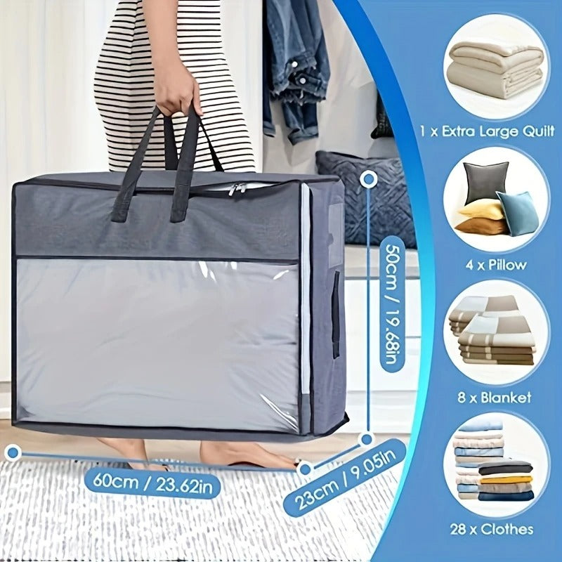 Flat Blanket & Pillow Storage Bag – Durable Cloth Organizer for Bedding (Pack of 3)