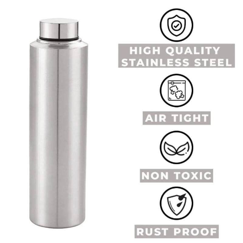 1000ml Stainless Steel Water Bottle – Leak-Proof, Durable & Portable | 1 Litre Reusable Drinking Bottle (Pack of 1)