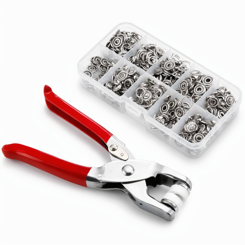 100 Pcs Silver Eyelets Belt Setting Plier Kit | Leather Hole Punch Tool with Metal Grommets for Fabric, Shoes & Belts