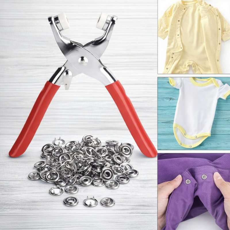 100 Pcs Silver Eyelets Belt Setting Plier Kit | Leather Hole Punch Tool with Metal Grommets for Fabric, Shoes & Belts