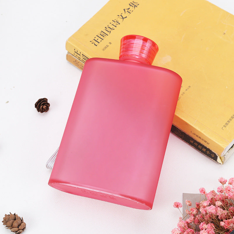 Slim Flat Notebook Water Bottle – 430ml Leak-Proof Plastic Bottle for Bag & Backpack