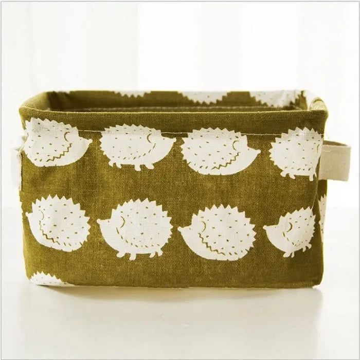 Canvas Tabletop Organizer – Portable Desk Storage Box for Stationery, Remote & Accessories(Random Design-Pack of 1)