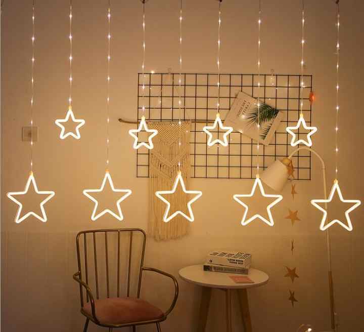 CozyGlow Neon Star String Lights – 5 Large + 4 Mini Stars LED Decor