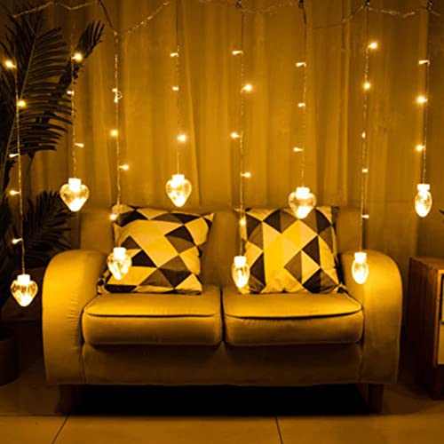 LoveGlow Heart Hanging 12 LED Lights – Romantic String Light for Bedroom, Party & Home Décor