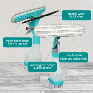 4-in-1 New Multifunctional Double-sided Window Cleaning Tool Car Spray Cleaner Glass Cleaning Scraper Window Scraper with Washer Combination