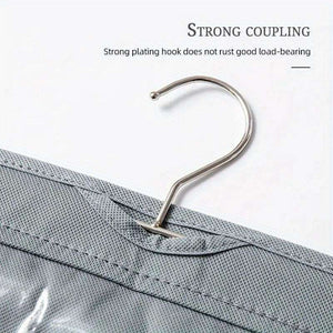 6 Pocket Hanging Handbag Organizer For Wardrobe Closet Gray Waterproof Storage Bag Door Wall Clear Sundry Bag With Hange