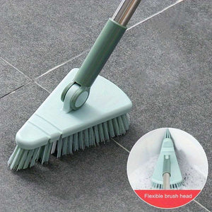Long Handle Triangular Rigid Hair Brush for Bathroom Tile and Toilet Floor Cleaning