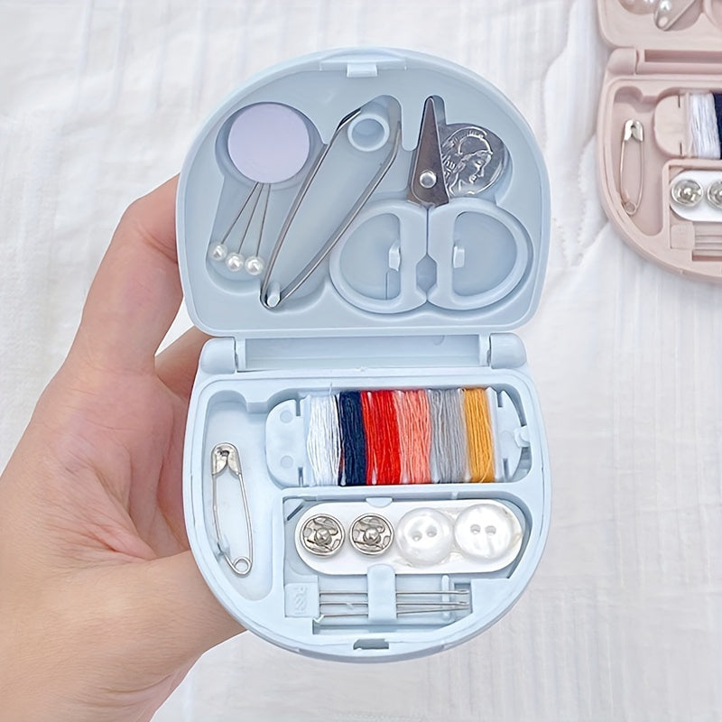 Ultra-Portable Compact Sewing Kit – Travel Essentials with Mini Scissors, Assorted Buttons, Threads & Emergency Repair Tools(Random color-Pack of 1 Pc)