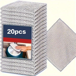 5/10/20/30pcs Non-Stick Oil-Resistant Kitchen Cleaning Cloths - Reusable Mesh Dish Towels for Stovetops, Pots And Range Hoods, Checkered Pattern, Ideal for Home Use