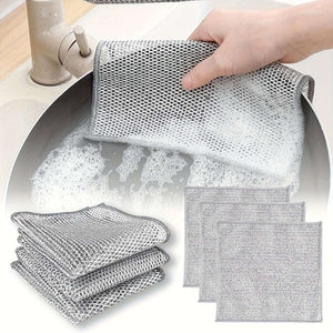 5/10/20/30pcs Non-Stick Oil-Resistant Kitchen Cleaning Cloths - Reusable Mesh Dish Towels for Stovetops, Pots And Range Hoods, Checkered Pattern, Ideal for Home Use
