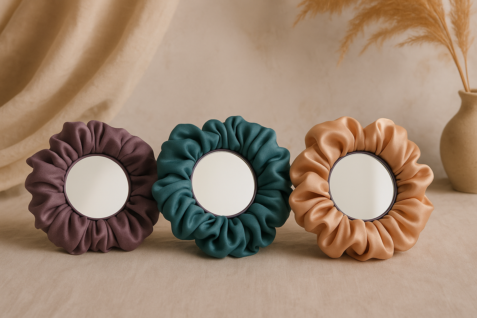 Premium Organza Silk Plain Scrunchie – 1 Pc Hair Accessory (Random Color) for Women & Girls
