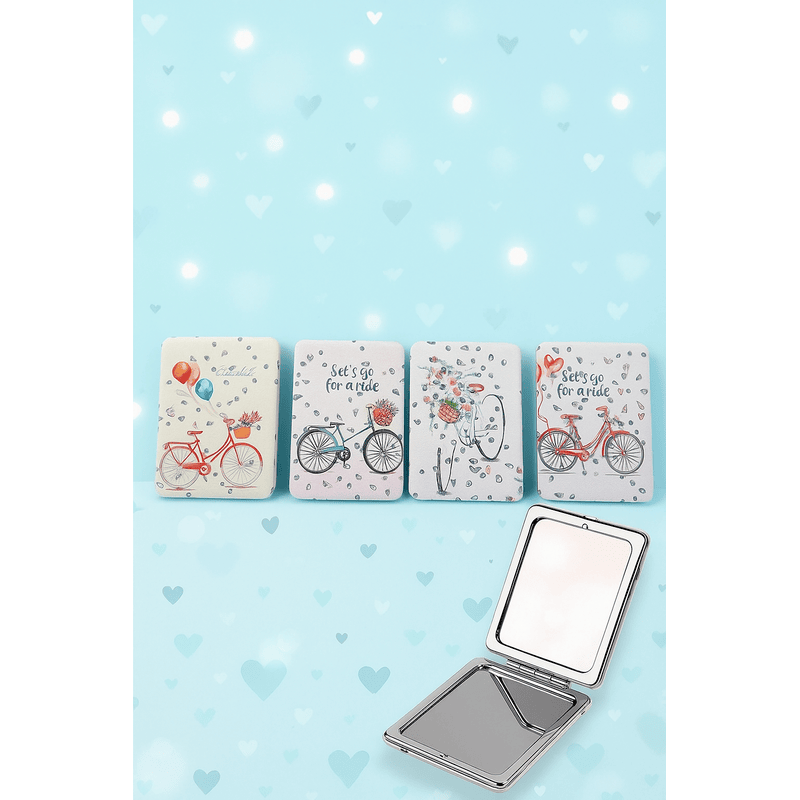 Bicycle Print Diamond Mirror