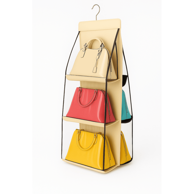 6 Pocket Hanging Handbag Organizer – Closet & Wardrobe Storage