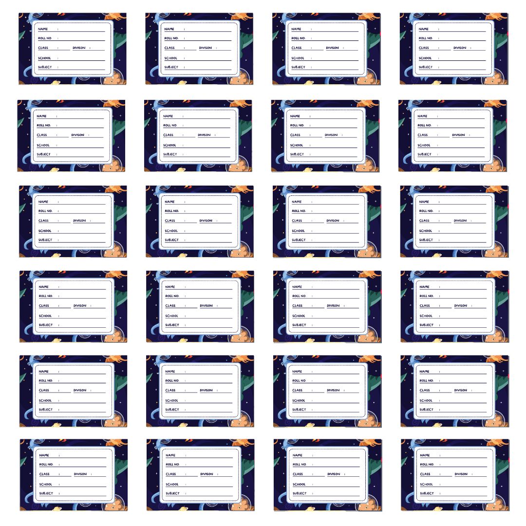 Customized Name Stickers for School Books & Copies –24 Pcs Set