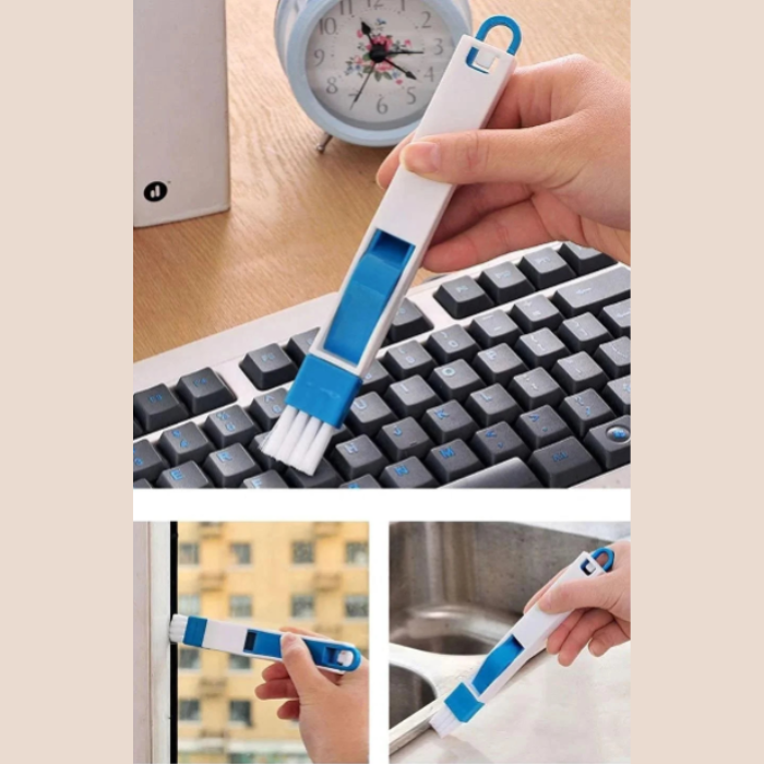 2-in-1 Multipurpose Mini Window Cleaning Brush with Dustpan – Compact Gap Cleaning Tool for Window Tracks, Keyboard & Corners (Pack of 3)