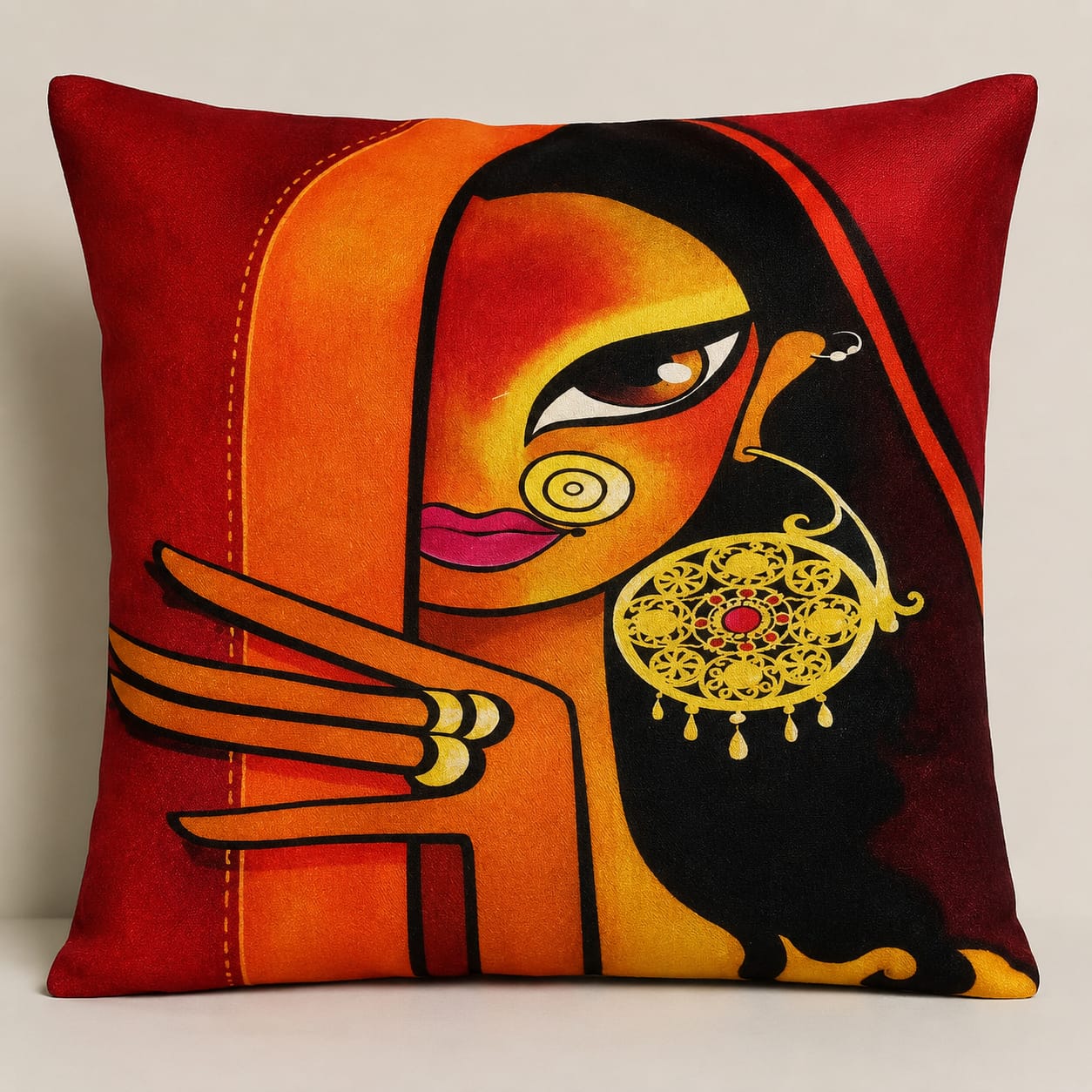 5Pcs Printed Cushion Cover – Soft, Wrinkle-Free Pillowcase Set for Bedroom, Home & Hotel Use (Random Print/color)