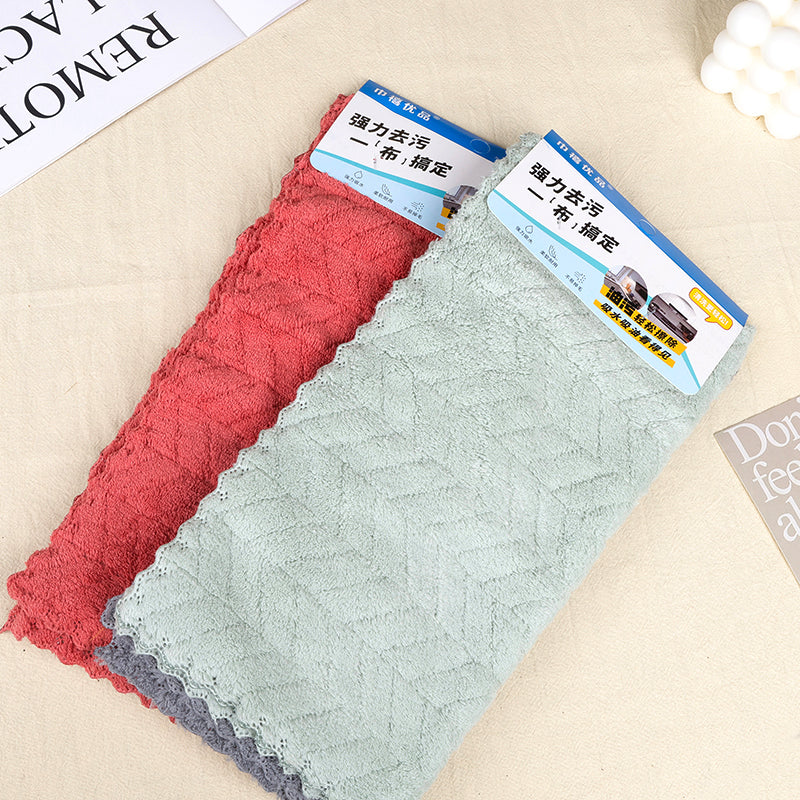 2 Pcs Dishwashing Cloth Set with Card – 30×30 cm Soft & Absorbent Kitchen Towels