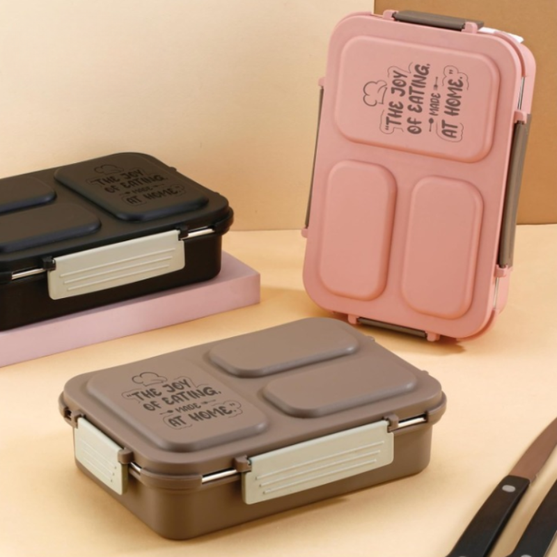 3-Compartment Snack Pack Lunch Box – Leakproof Food Container for Office & School (Pack of 1)