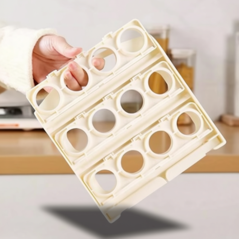 3-Layer 24-Grid Foldable Egg Holder Tray – Space-Saving Refrigerator & Kitchen Egg Organizer for Home & Restaurant (Pack of 1)