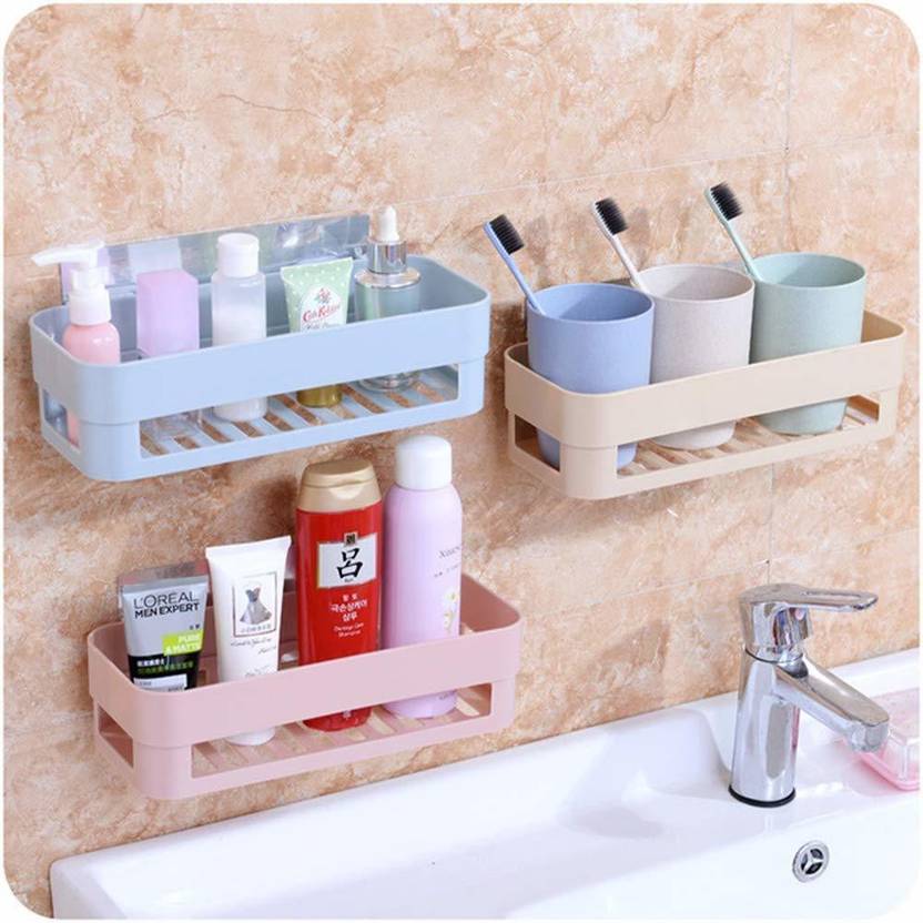 Wall-Mounted Bathroom Shelf – Space-Saving Storage Rack (random color) (Pack of 1)