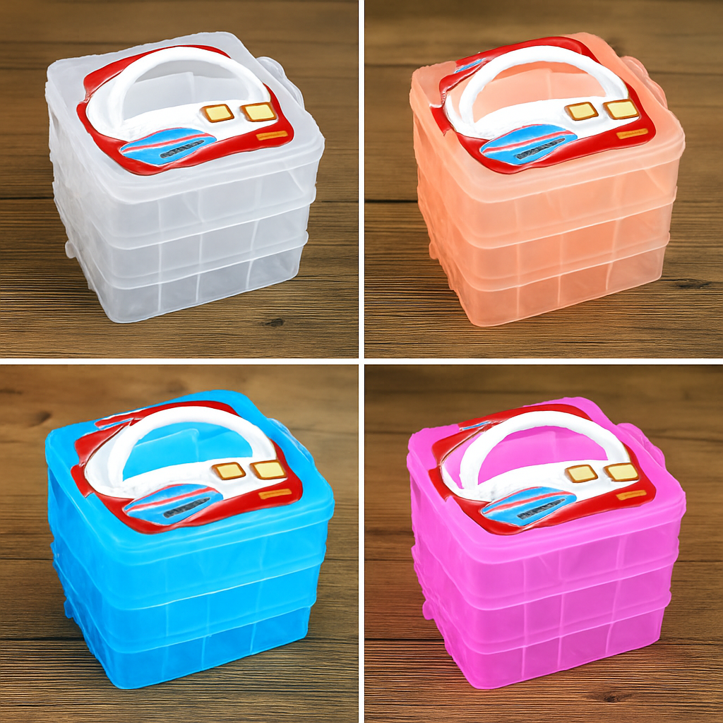 3 Layers 18 Grid Plastic Transparent Jewelry Storage Box Case Craft Boxes Square Portable Accessories Box for Earrings, Ring Small Stuffs Makeup Cosmetic Organizer, Storage Box Basket Container (Pack of 1)