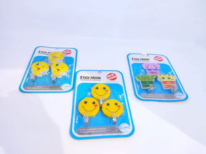 Cute character sticky hooks, pack of three with random prints