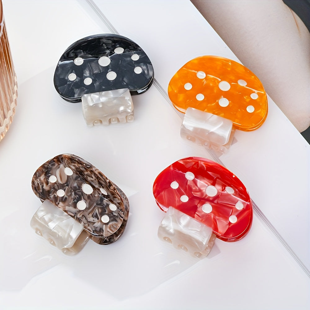 Cute Mushroom Hair Pin –Trendy & Lightweight Hair Clip - adorable and colorful (Random color) ( Pack of 1 )