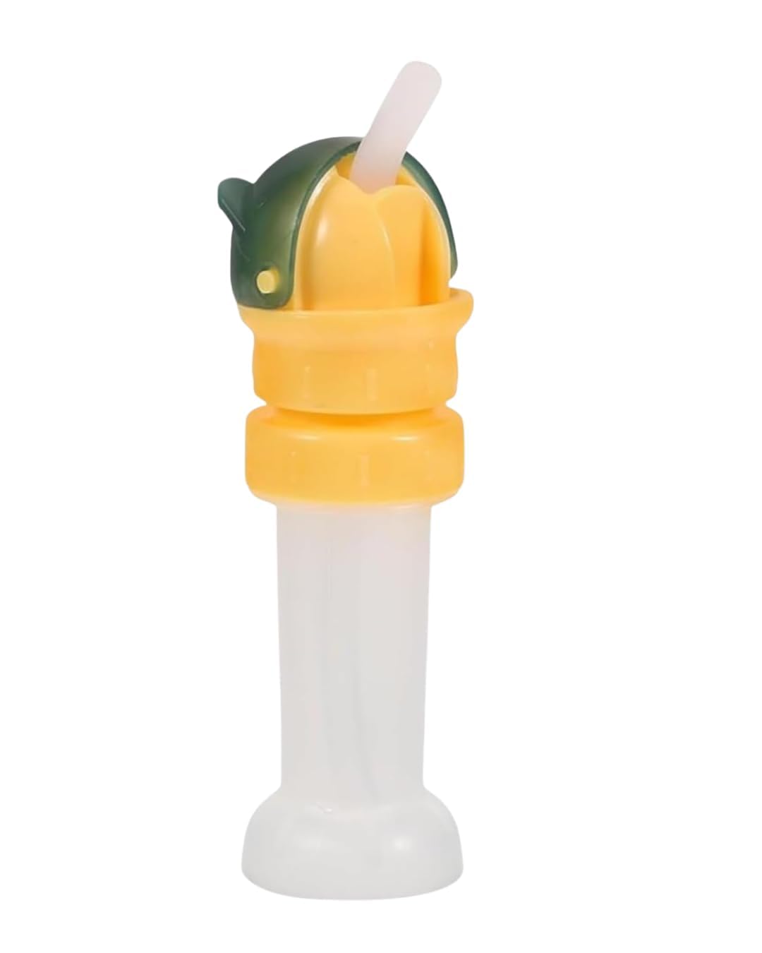 Kids Water Bottle Straw Lid Cap for Portable Sipper Bottles - Yellow Plastic Replacement Bottle Cover with Soft Silicone Straw for School, Travel, Outdoor and Daily Kids Use