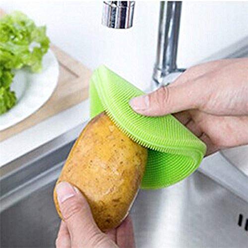 1 Pc Cleaning Supplies Sponges Silicone Scrubber for Kitchen Non Stick Dishwashing & Baby Care Sponge Brush Household Health Tool