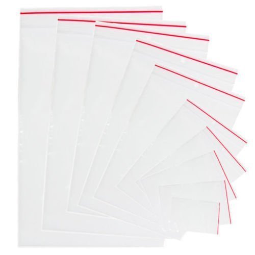 Plastic Standard Food Storage with Zipper Seal 15 Pieces, Transparent