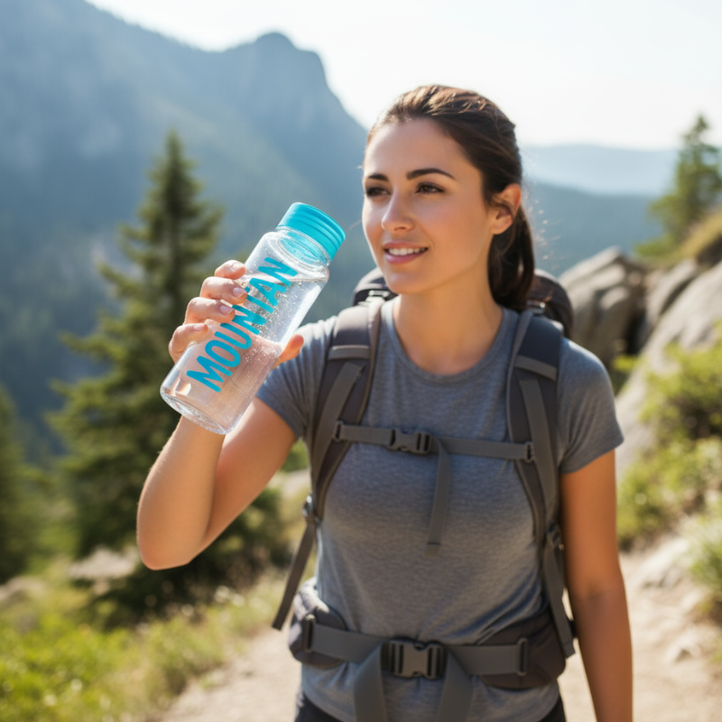 Mountan Square Water Bottle – 500 ml BPA-Free Plastic With Leakproof Cap (Pack of 1 )