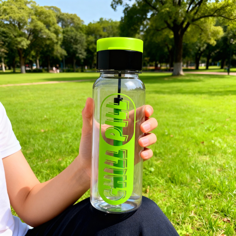 Chill Pill Black Print 500ml Water Bottle – Leak-Proof, BPA-Free with Flip Cap ( Pack of 1 )