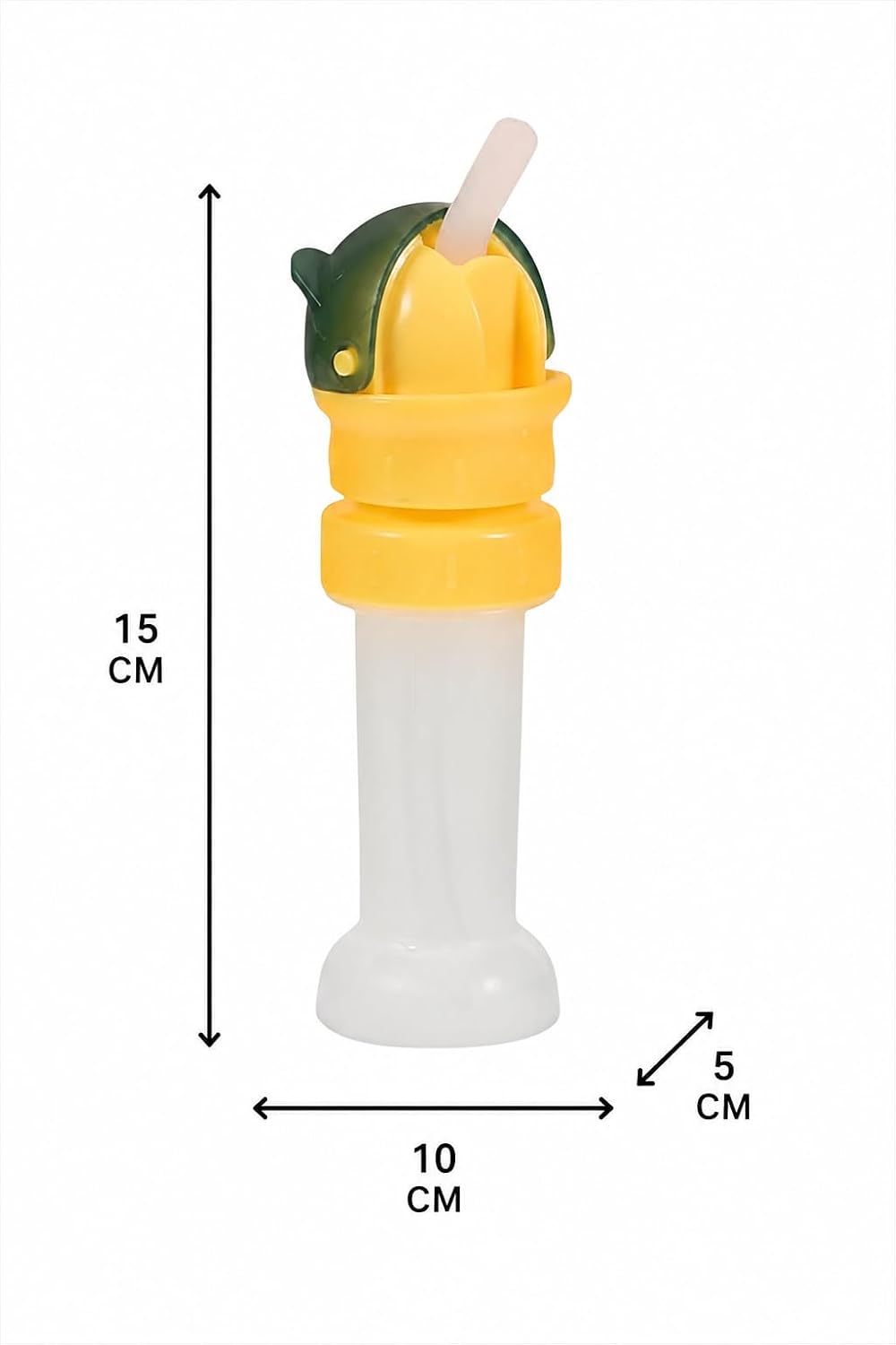 Kids Water Bottle Straw Lid Cap for Portable Sipper Bottles - Yellow Plastic Replacement Bottle Cover with Soft Silicone Straw for School, Travel, Outdoor and Daily Kids Use