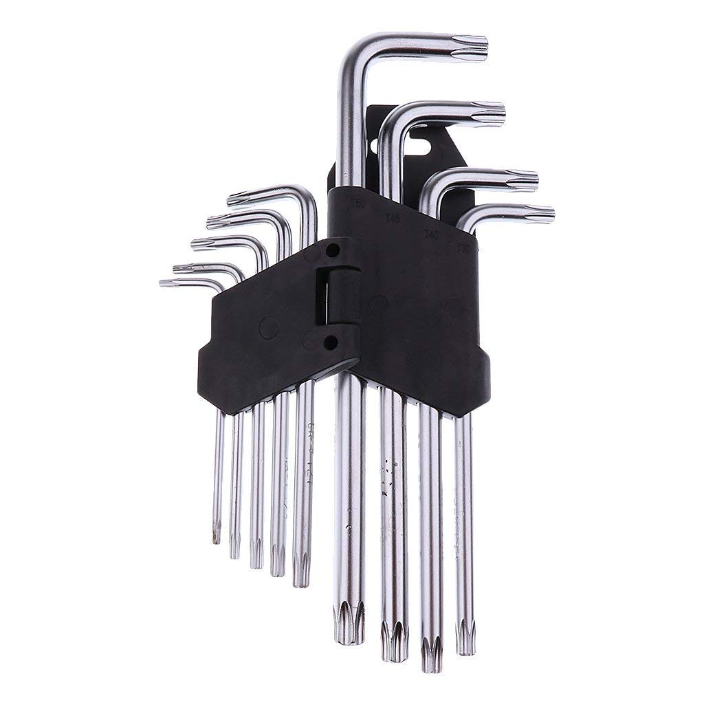 9-Piece Silver Star Torx Key Set – Cute Mini Precision Allen Wrench Kit for DIY & Repairs