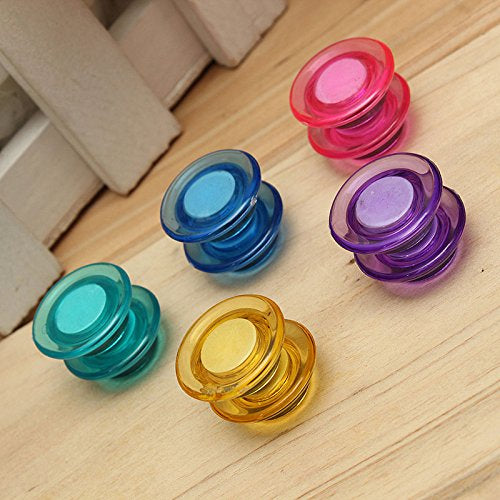 10 pc set Colorful Translucent Magnet Buttons for Fridge, Magnetic White-Boards (20mm)