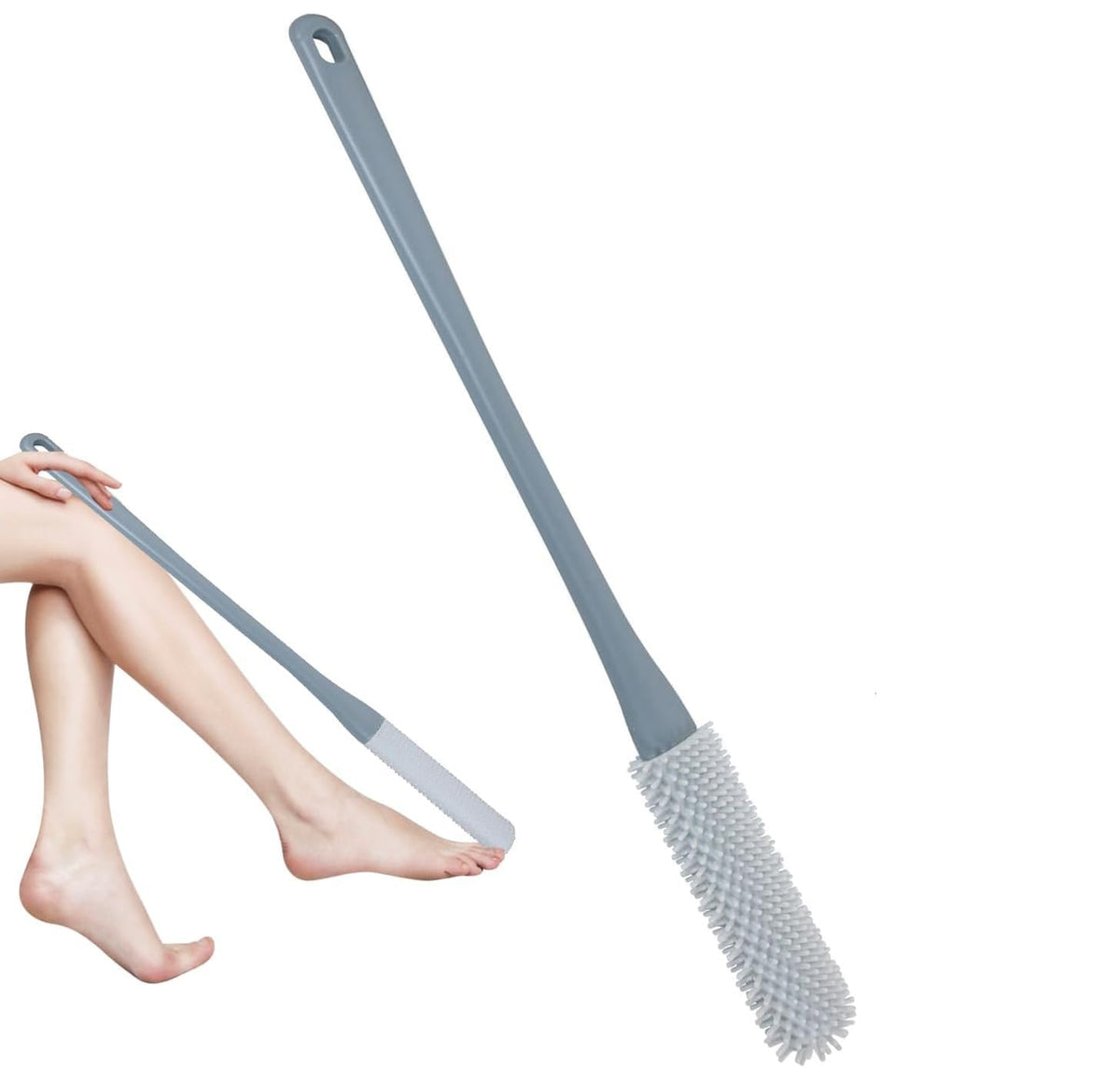Toe Cleaning Brush - Toe And Foot Towel Brush, Long Handle Toe Brush, Lotion Applicator for Foot, No Bending To Remove The Dead Skin of The Feet, Suitable for The Elderly, Pregnant Women (Pack Of 1)