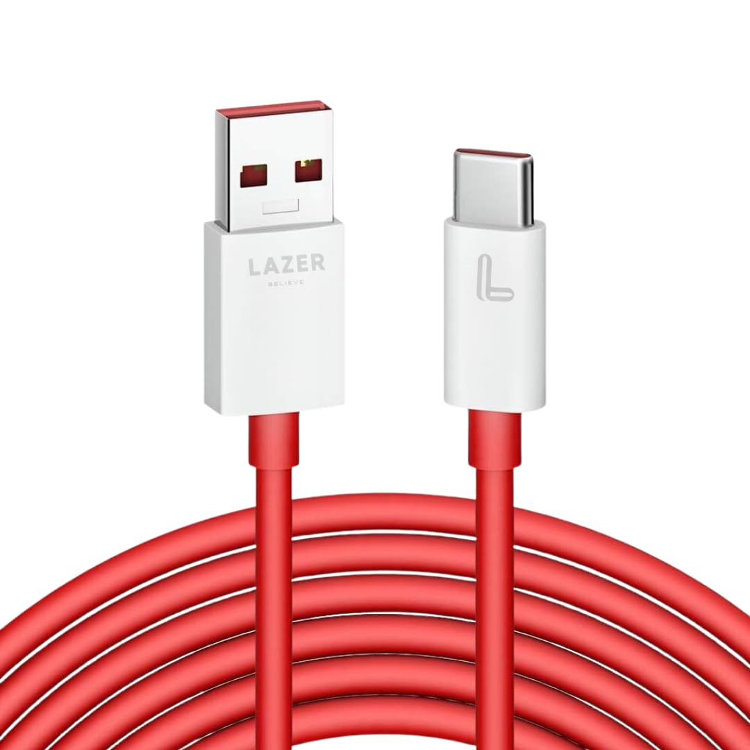 Lazer 45W USB-A to USB-C Cable for Fast Charging & Data Transfer