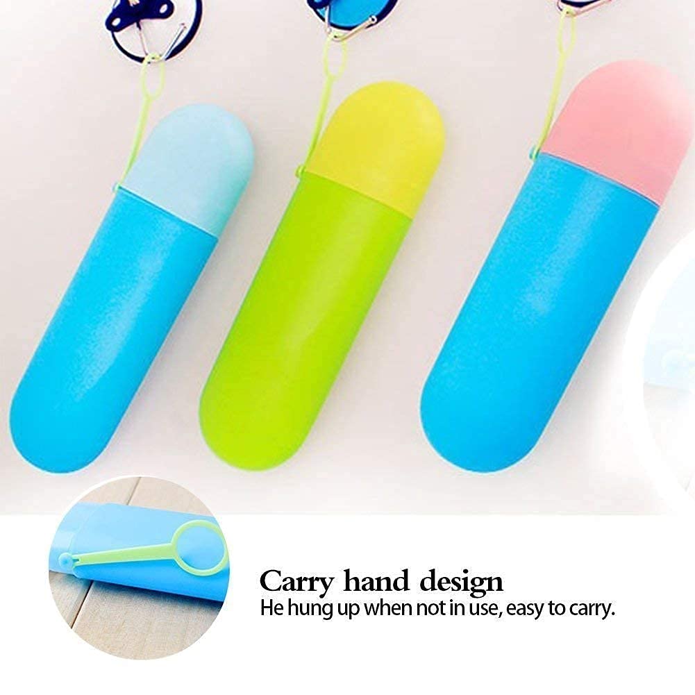Portable Travel Toothbrush Storage Case – Durable & Lightweight Plastic Toothbrush Holder for Bathroom, Travel & Camping (Random color-Pack of 1)