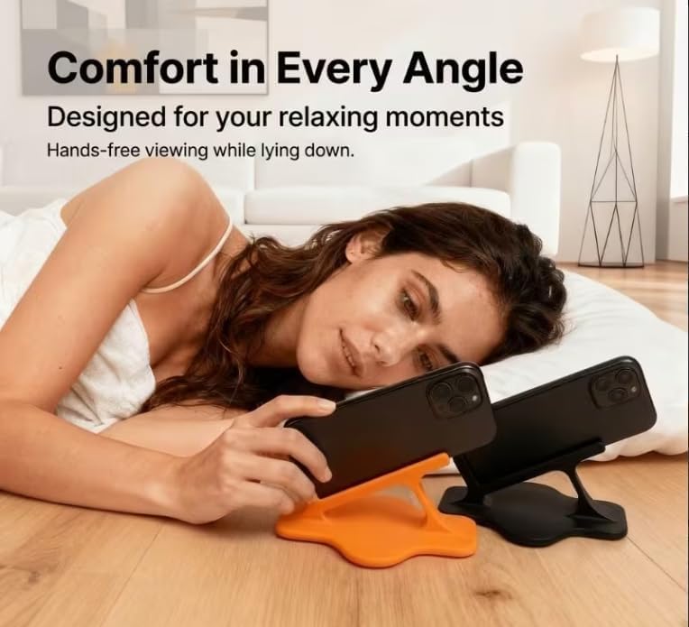 Bedside Phone Holder,Anti-Drop Design, Perfect for Bedside, Sofa, and Lazy Use! Ergonomic Curved Base, Non-Slip Grip, Durable Plastic Material, Ideal for Side-Lying Video Viewing