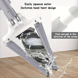 Butterfly Shaped Household Wet Dry Dual-use Mop 360° Rotation Ultra-fine Fiber Pad, Suitable for cleaning bathtubs, tiles, floors, walls, and glass - can be used in kitchens, bathrooms, and living rooms