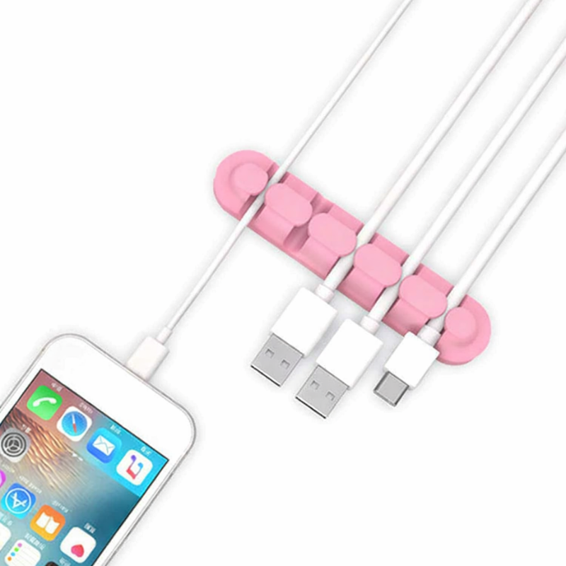 5 Cavity Cable Organizer (Pack of 2) – Multipurpose Wire Holder & Cord Management Clips (Random Color)