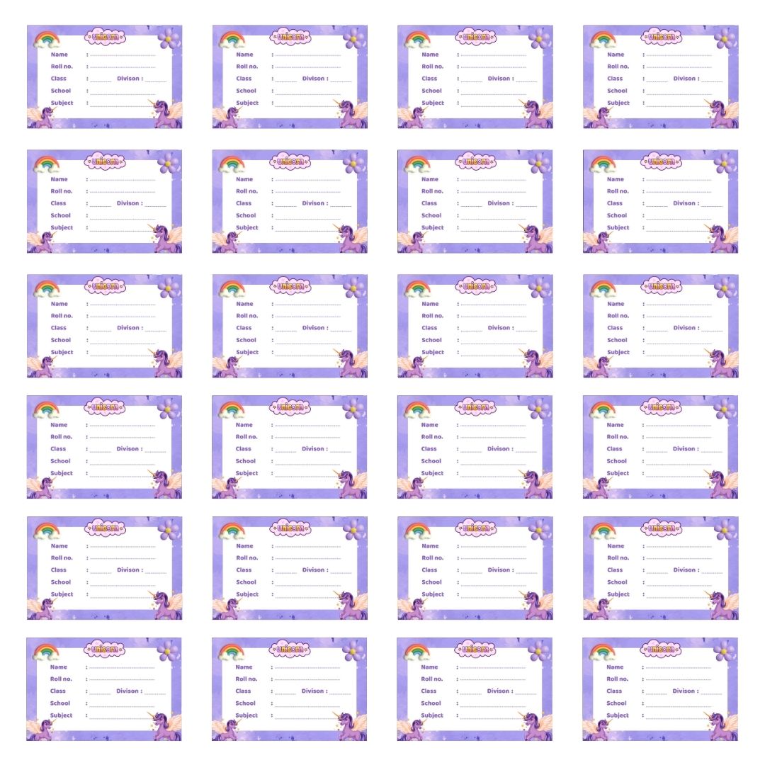 Customized Name Sticker for School Books & Copys, 24 Labels