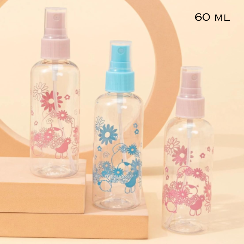 60 ML Plastic Refillable Fine Mist Spray Bottle – Leak-Proof, Portable & Reusable Spray Container(Random color-Pack of 1)