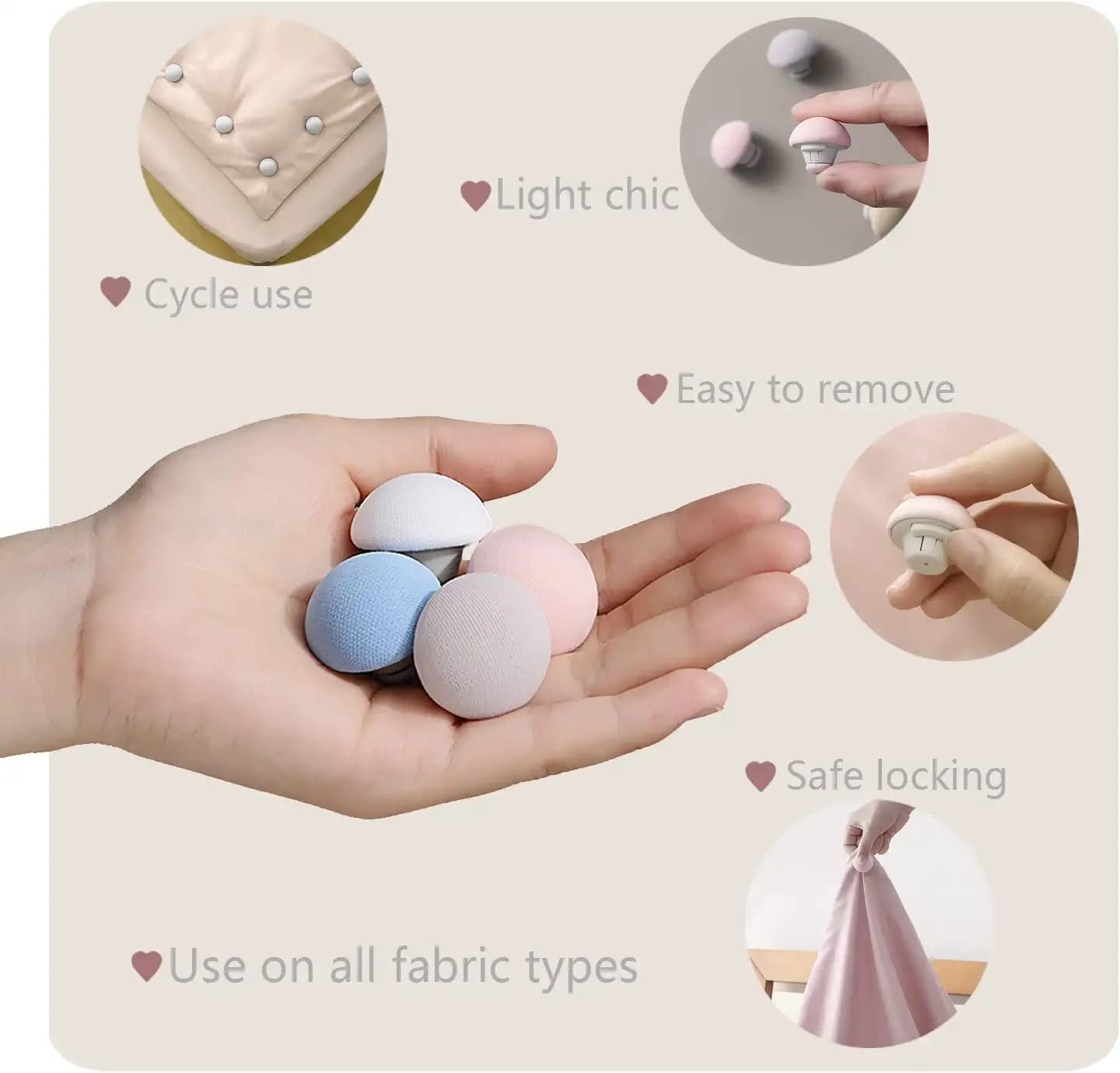 Blanket Buckles for Bed Sheets – Adjustable Sheet Fasteners & Bed Sheet Clips (Random color- Pack of 4)