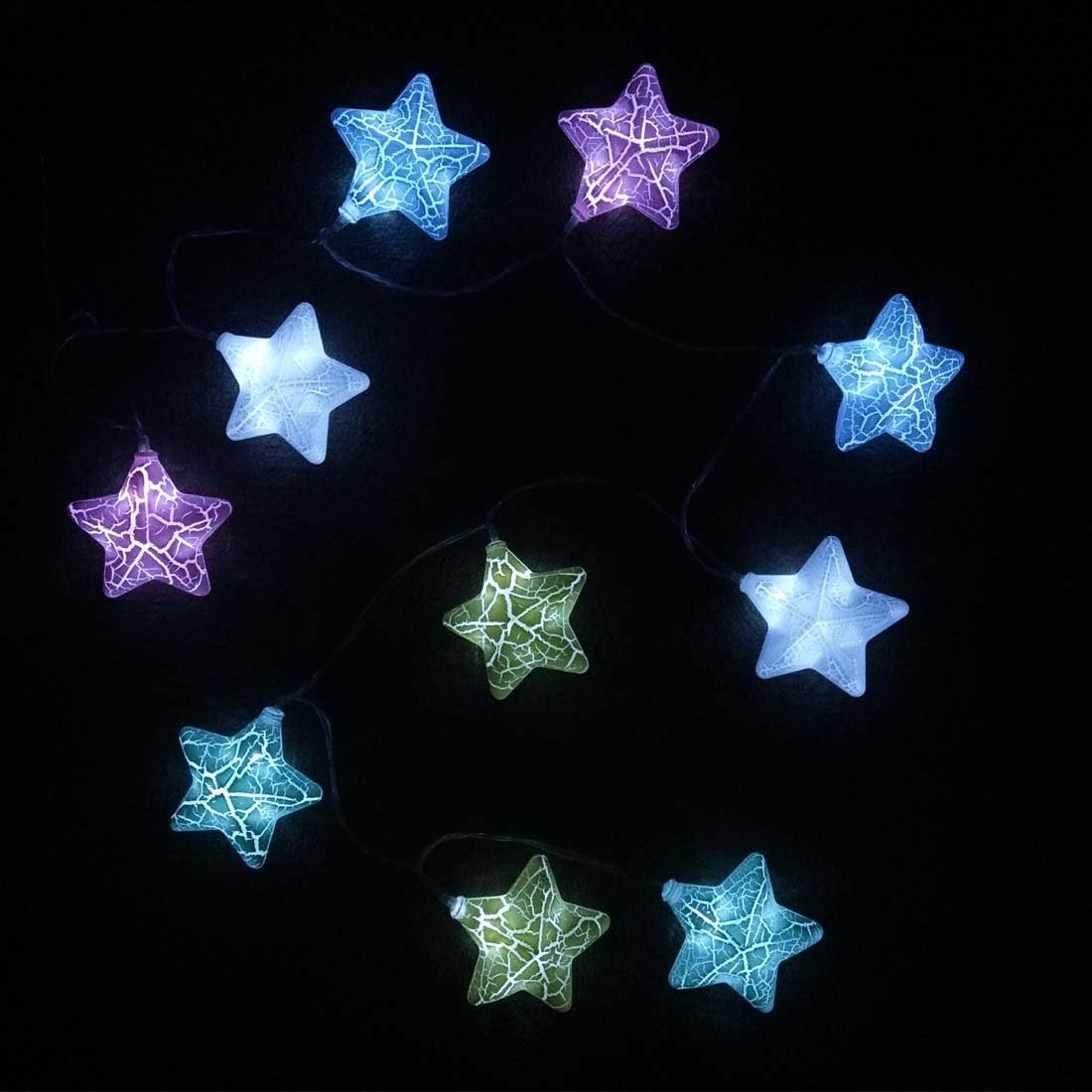 5.2 ft Star-Shaped Romantic Night Light String with 10 LEDs – Warm Ambient Fairy Lights for Bedroom, Home Decor & Special Occasions