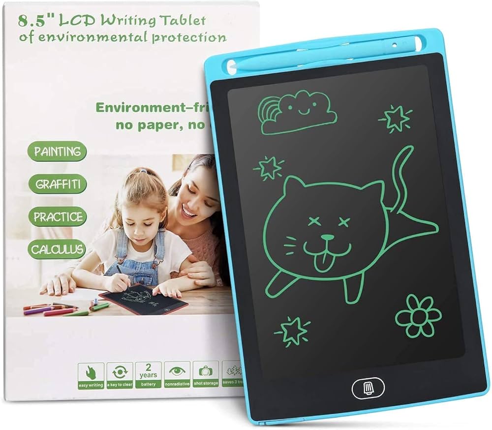 8.5'' LCD Writing Tablet Graphic Drawing Board with Stylus Pen for Kids & Adults (Random color-Pack of 1Pc)