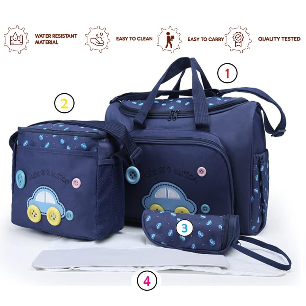 4 Pcs Bag Set Diaper Nappy Changing Baby Diaper Bag Mummy Bag Handbag