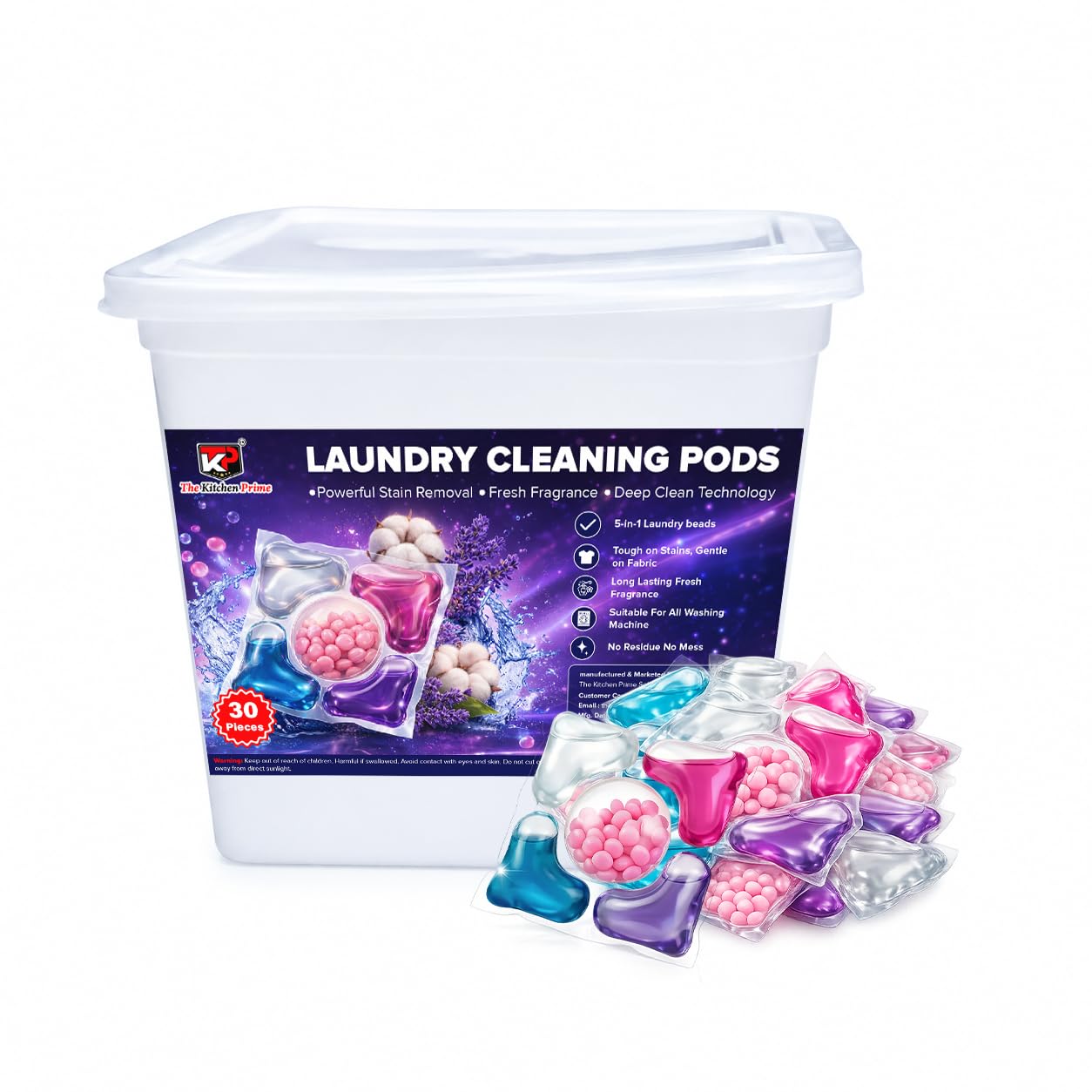 4-in-1 Dissolve Magic Laundry Detergent Pods (26 Wash) Bio-Enzyme Stain Remover Capsules for Top & Front Load Floral Fragrance (Laudry Pods - 26 PC)